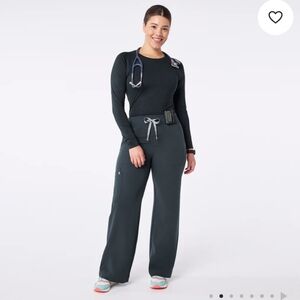 Figs High Waisted Isabel Wide Leg Scrub Pants - Dark Harbor, Size Small